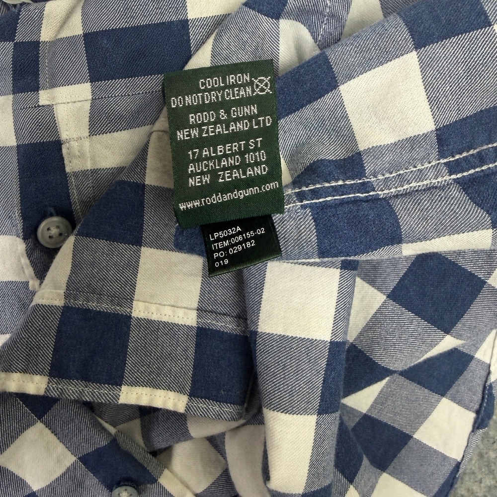 Rodd & Gunn Mens Blue White Gingham Check Cotton Button Down Shirt Sports Fit S - Picture 6 of 8
